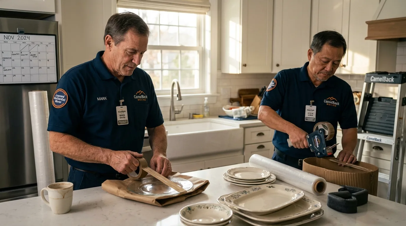 Professional crew packing kitchen dishware in Tremonton, UT