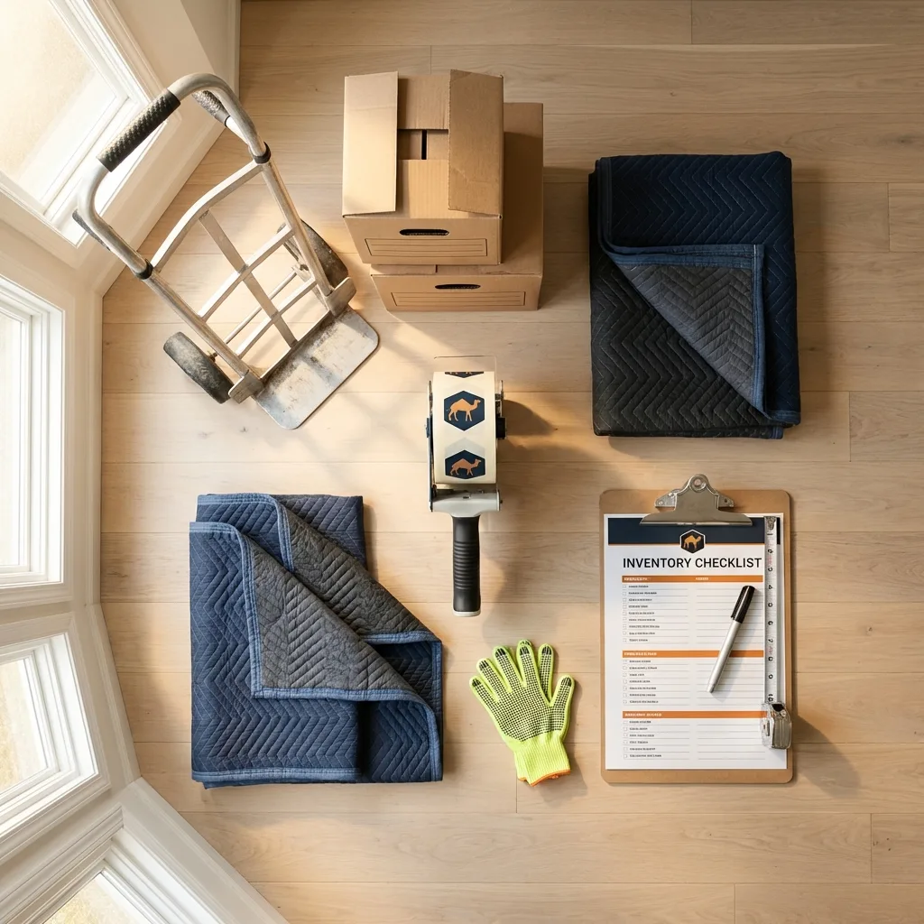 Professional moving supplies and packing materials layout for Tremonton residential relocations
